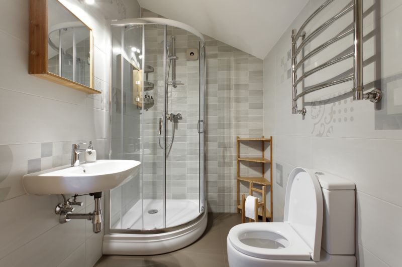 Corner Shower with Glass Walls
